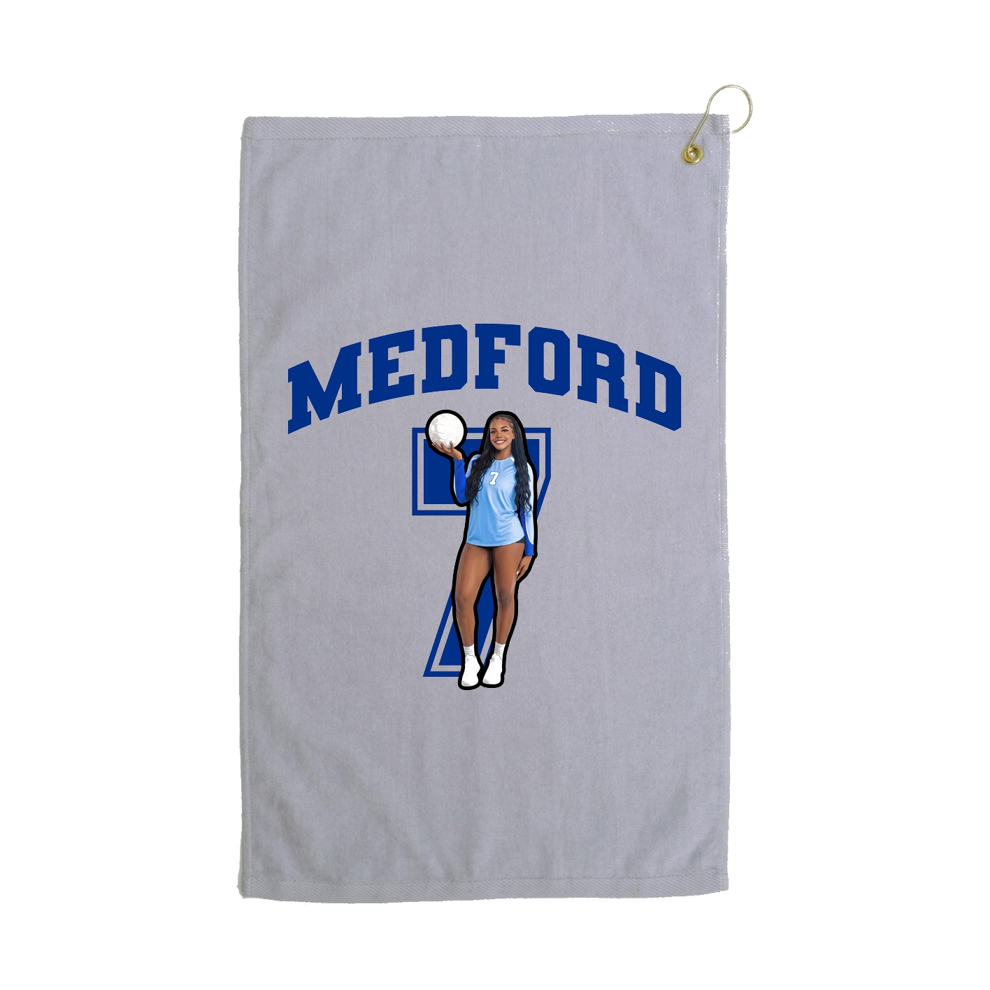 Golf Towel — Number in Grey