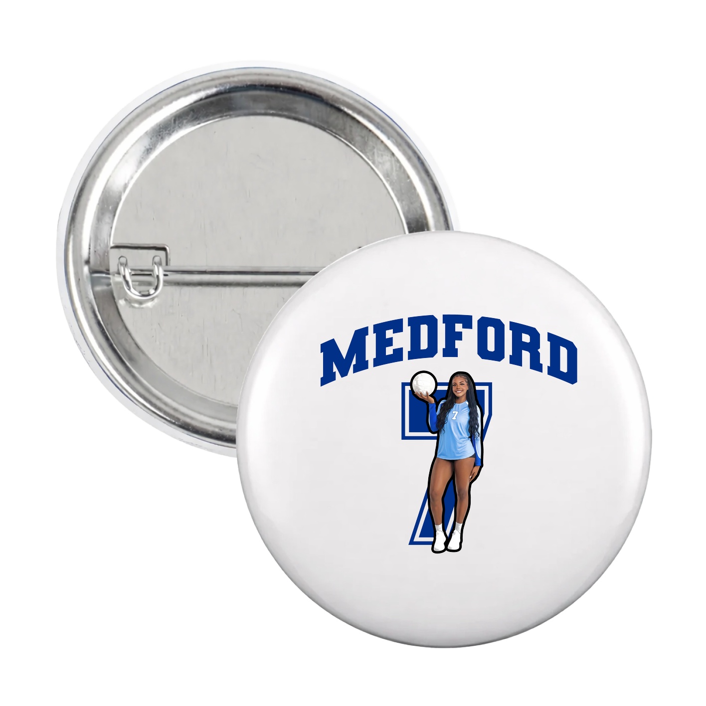 Game Day Button — Number in White