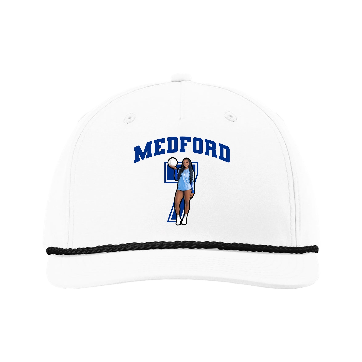 Five-Panel Classic Rope Cap — Number in White