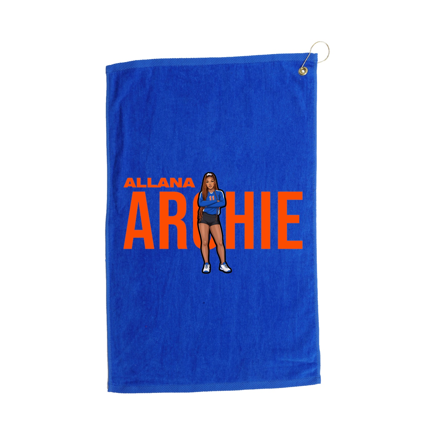 Golf Towel — Player Name in Royal