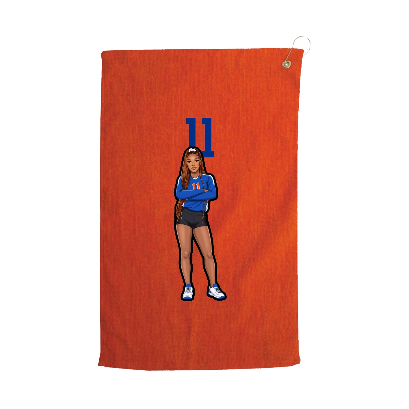 Golf Towel — Number Top in Orange