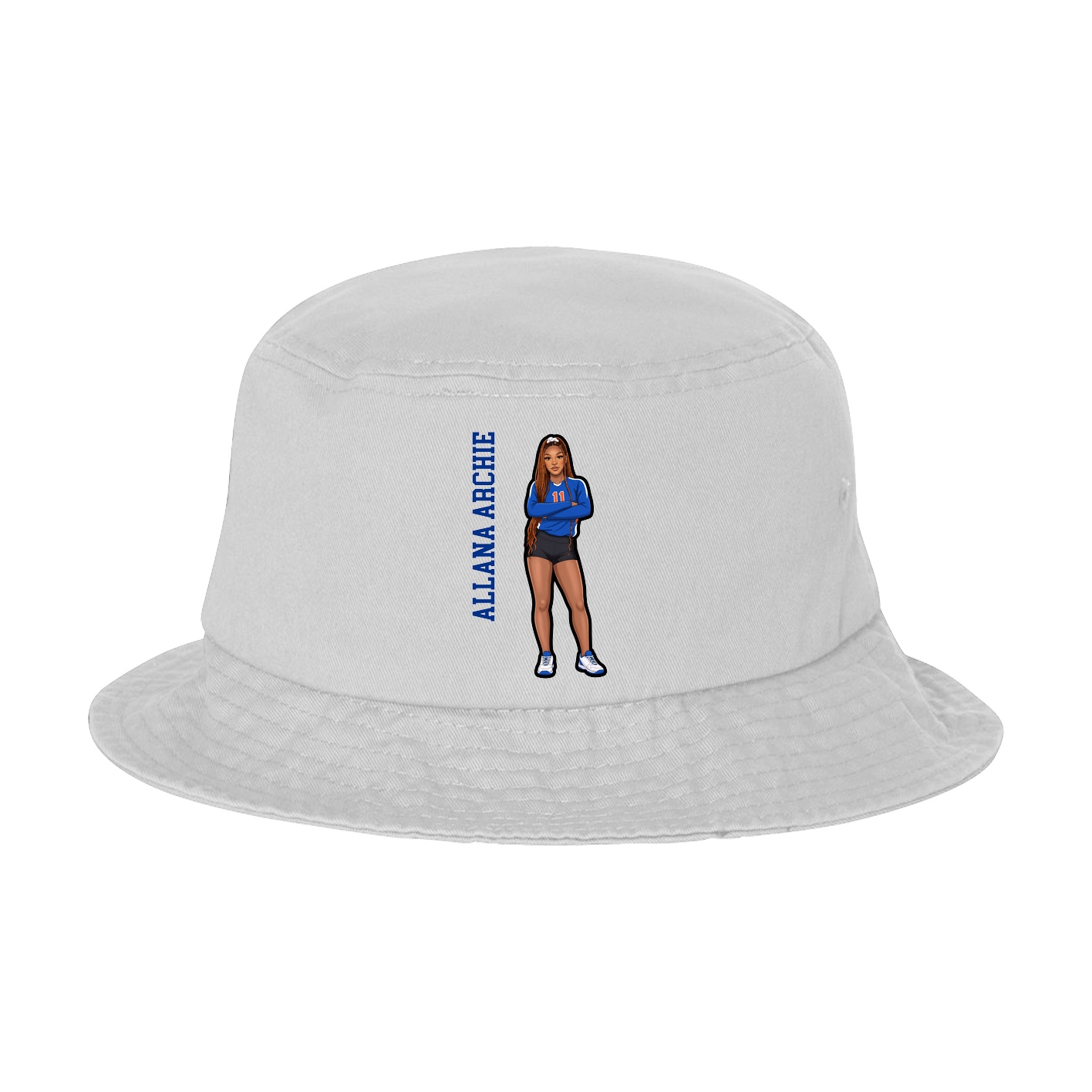 Bucket Cap — Name Vertical in White