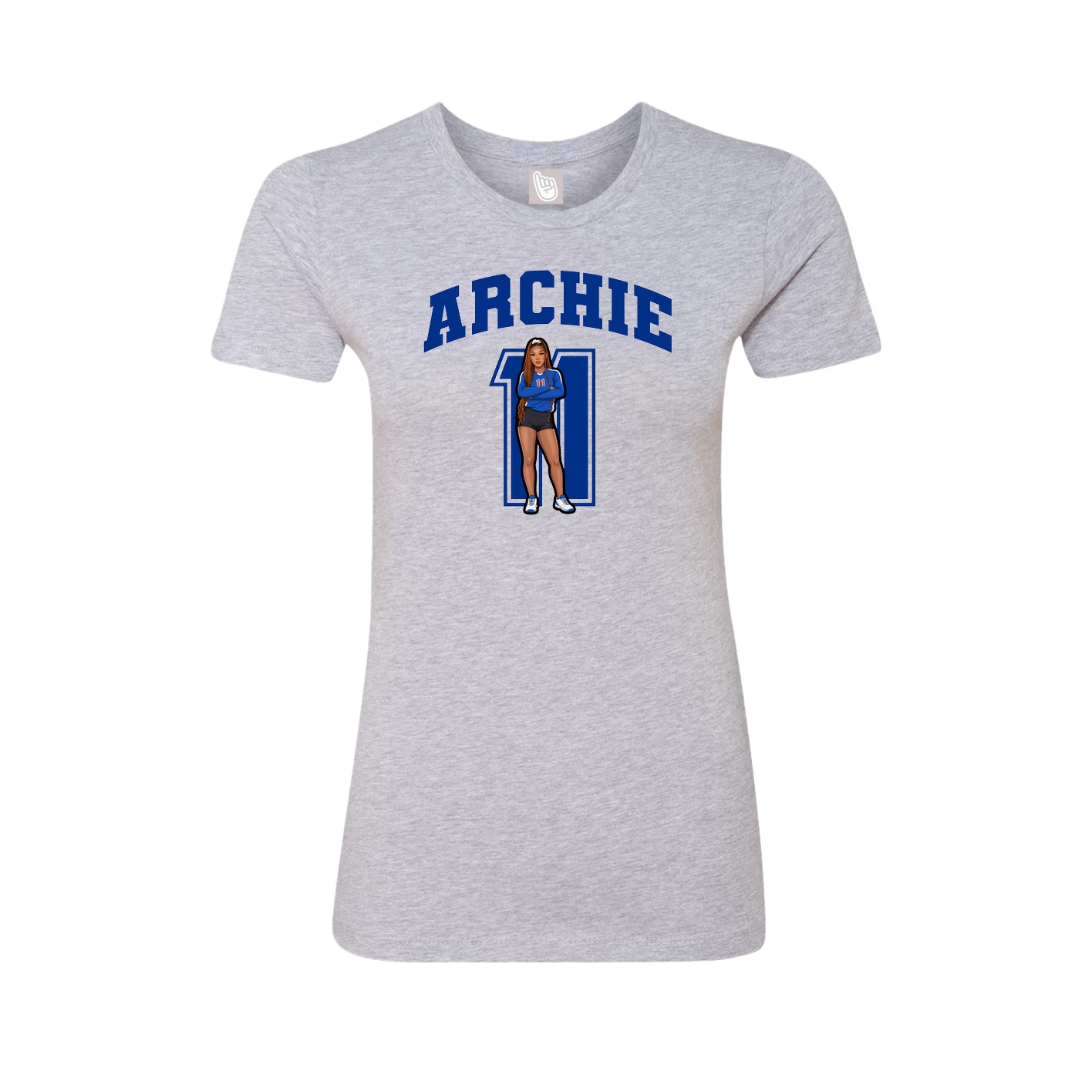 Fitted Women's Tee — Number in Grey