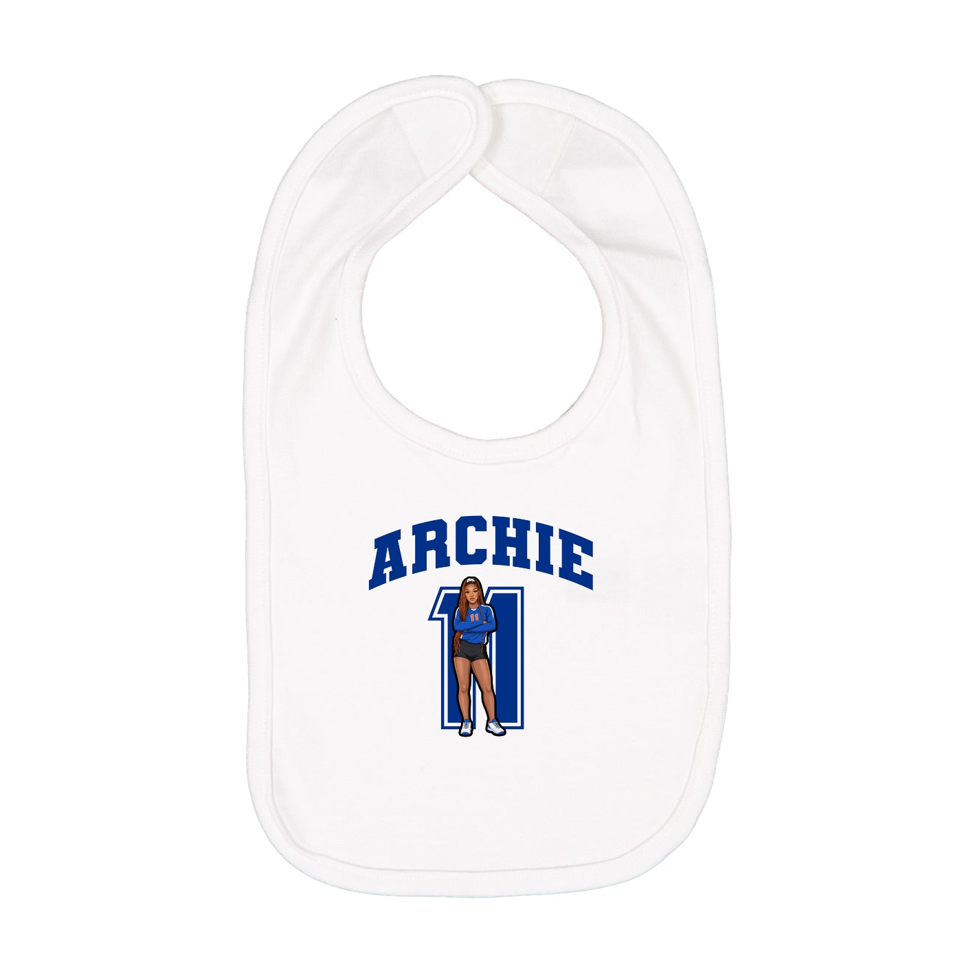 Infant Bib — Number in White