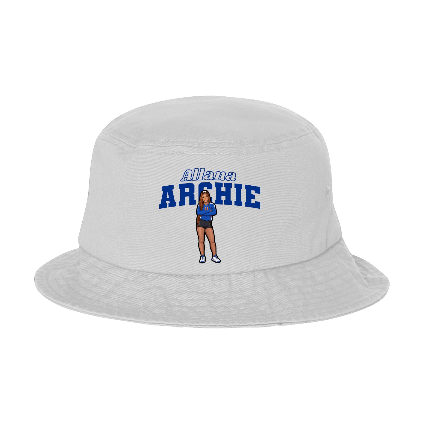 Bucket Cap — Name Arch in White