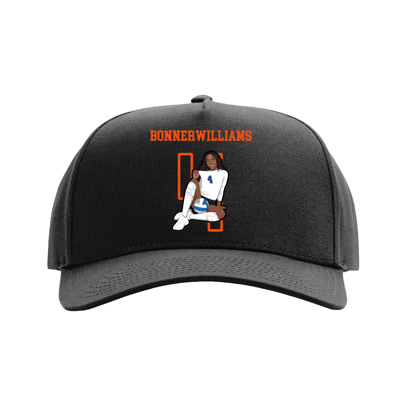 Full Fabric Five-Panel Champ Cap — Shirsey in Black