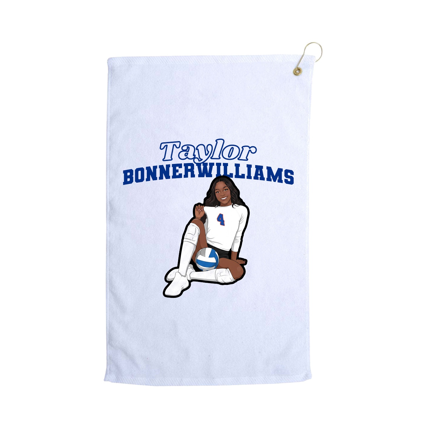 Golf Towel — Name Arch in White