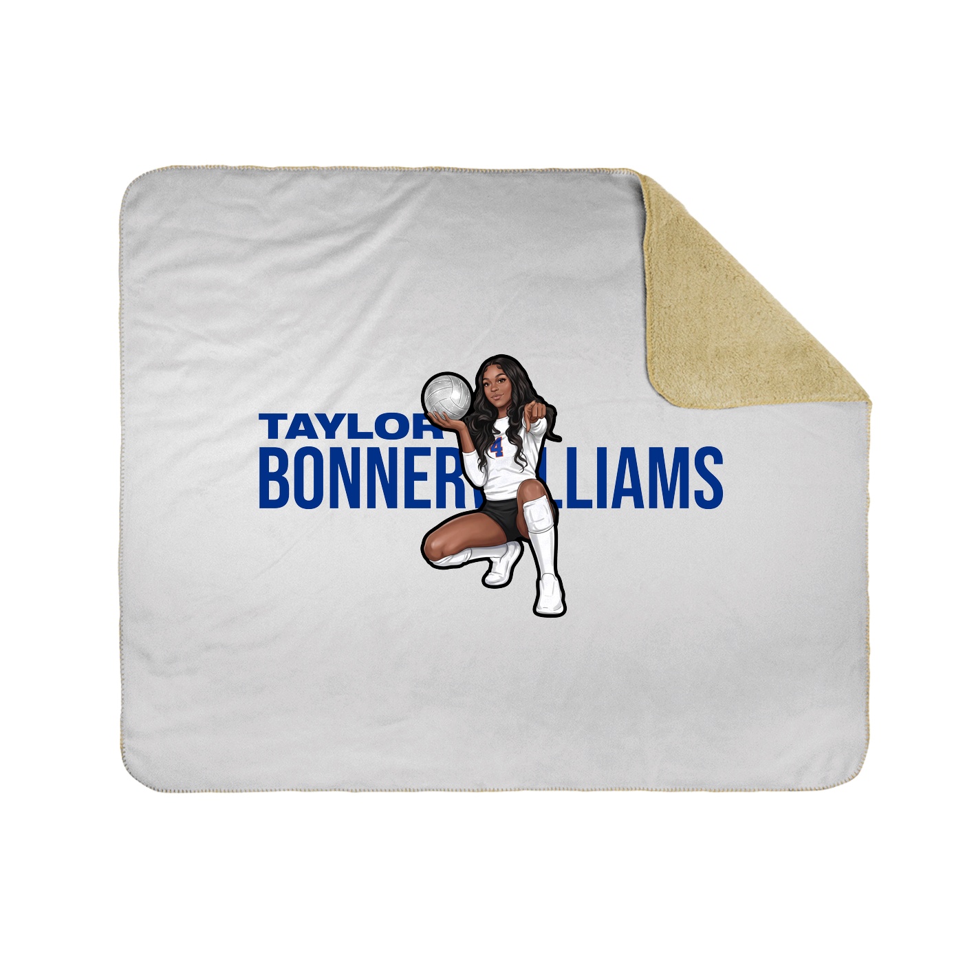Throw Blanket — Player Name in White