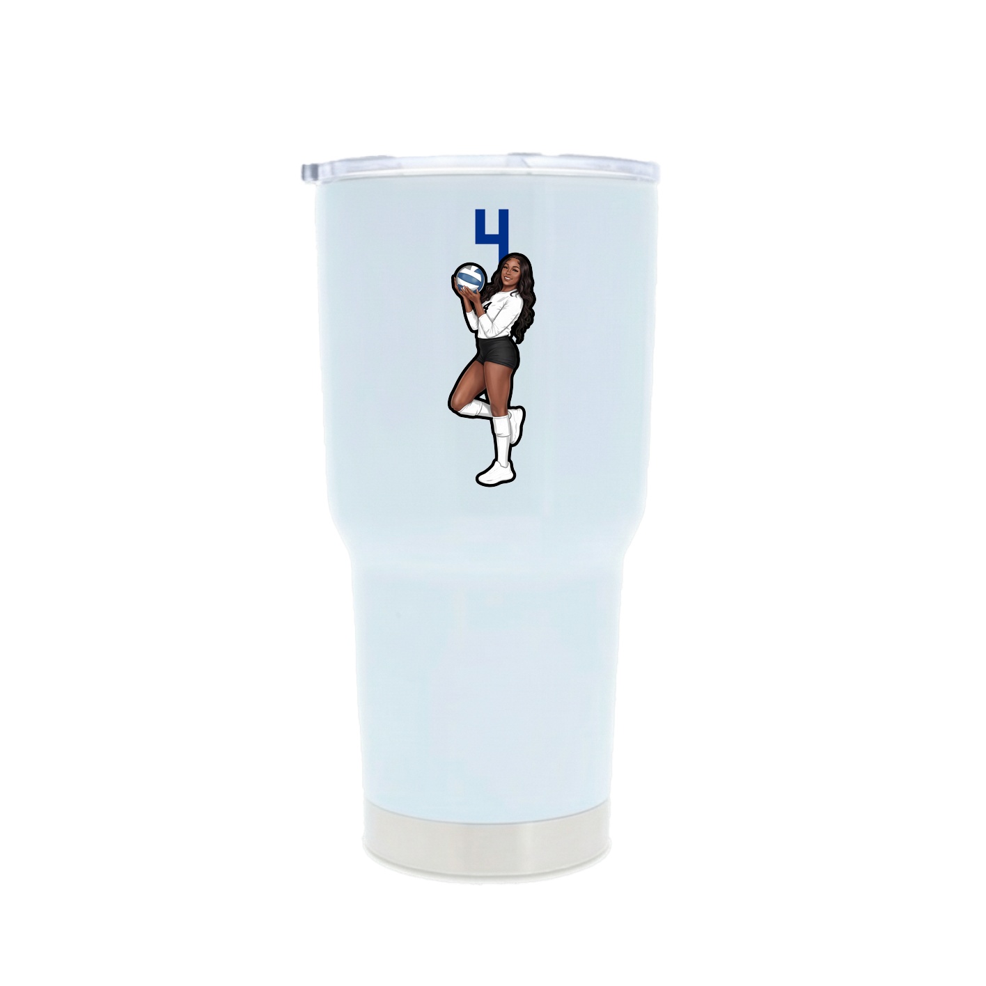 30oz Stainless Steel Tumbler — Number Top in White