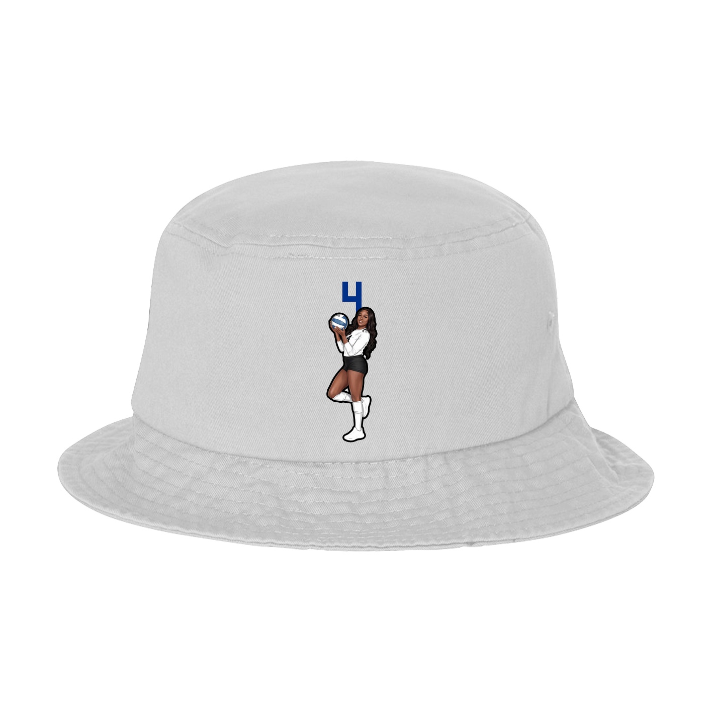 Bucket Cap — Number Top in White
