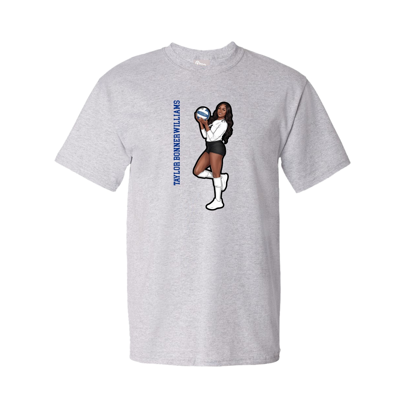 Tee — Name Vertical in Grey