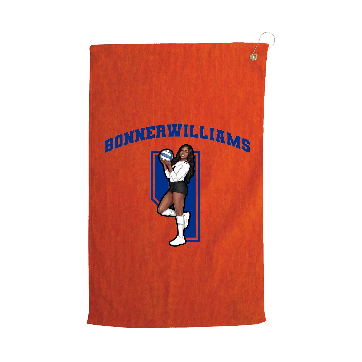 Golf Towel — Number in Orange
