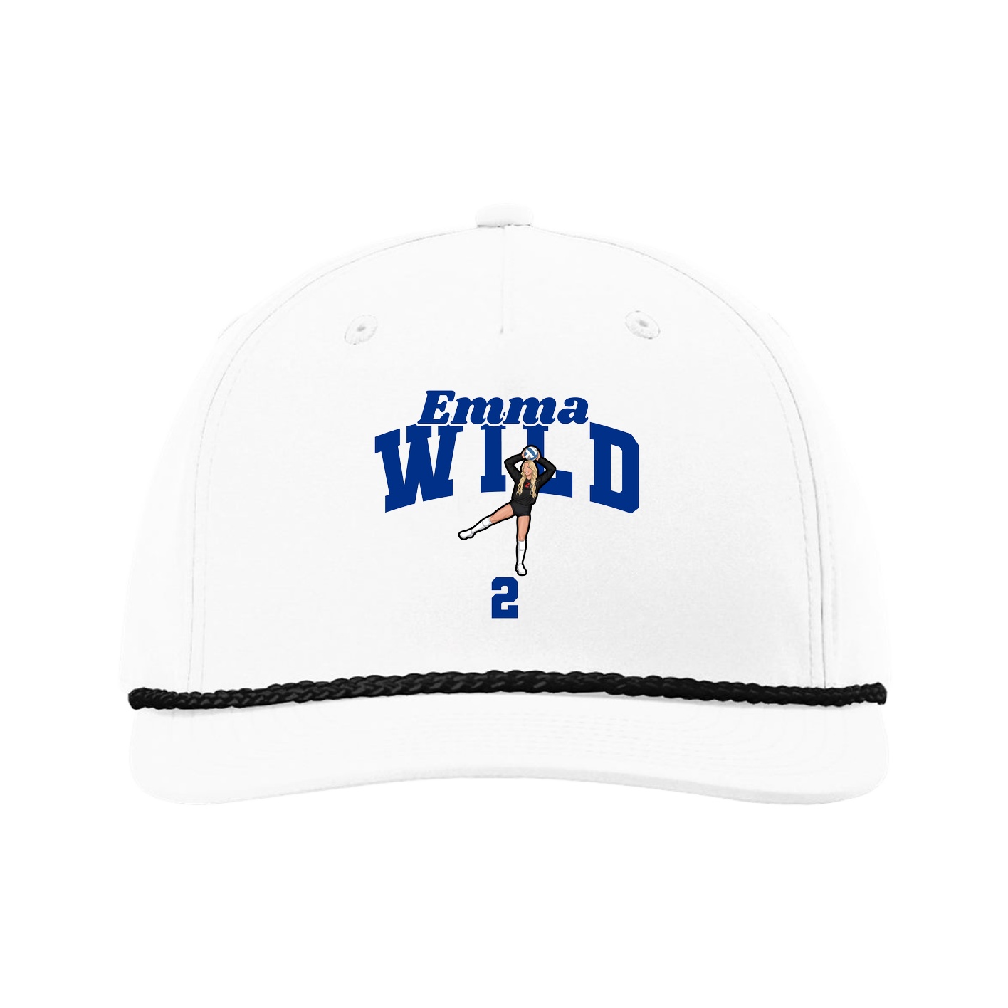 Five-Panel Classic Rope Cap — Signature Arch in White