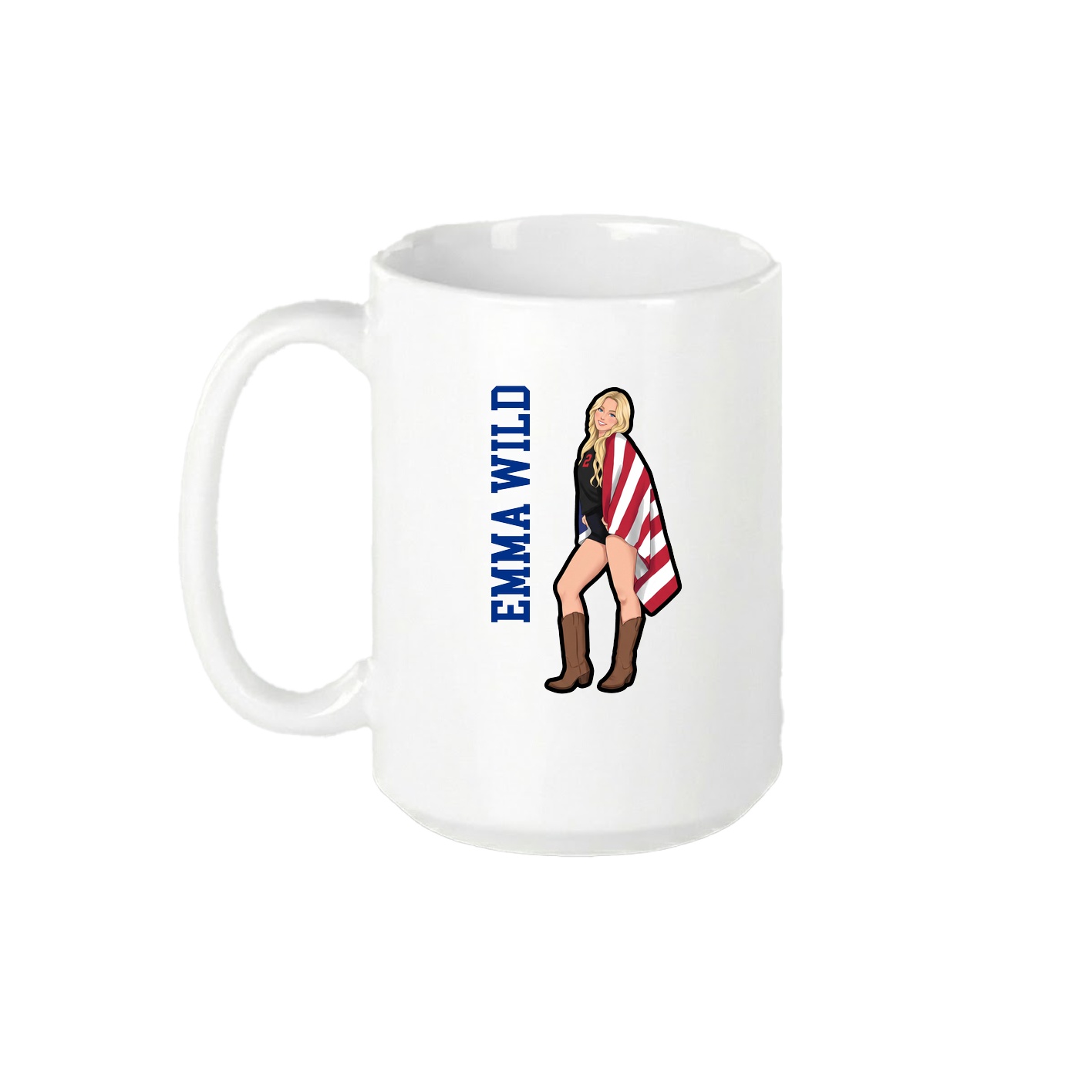 15oz Coffee Mug — Name Vertical in White