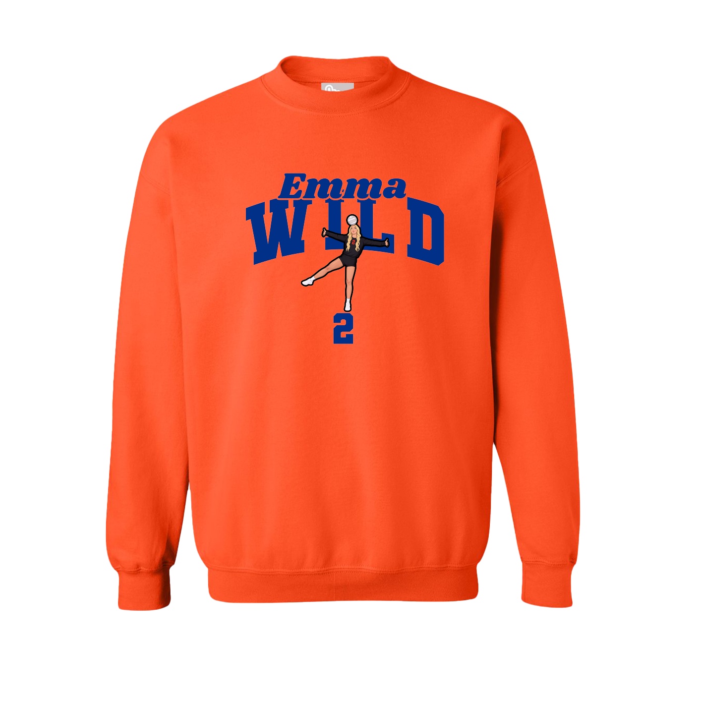 Fleece Crew — Signature Arch in Orange