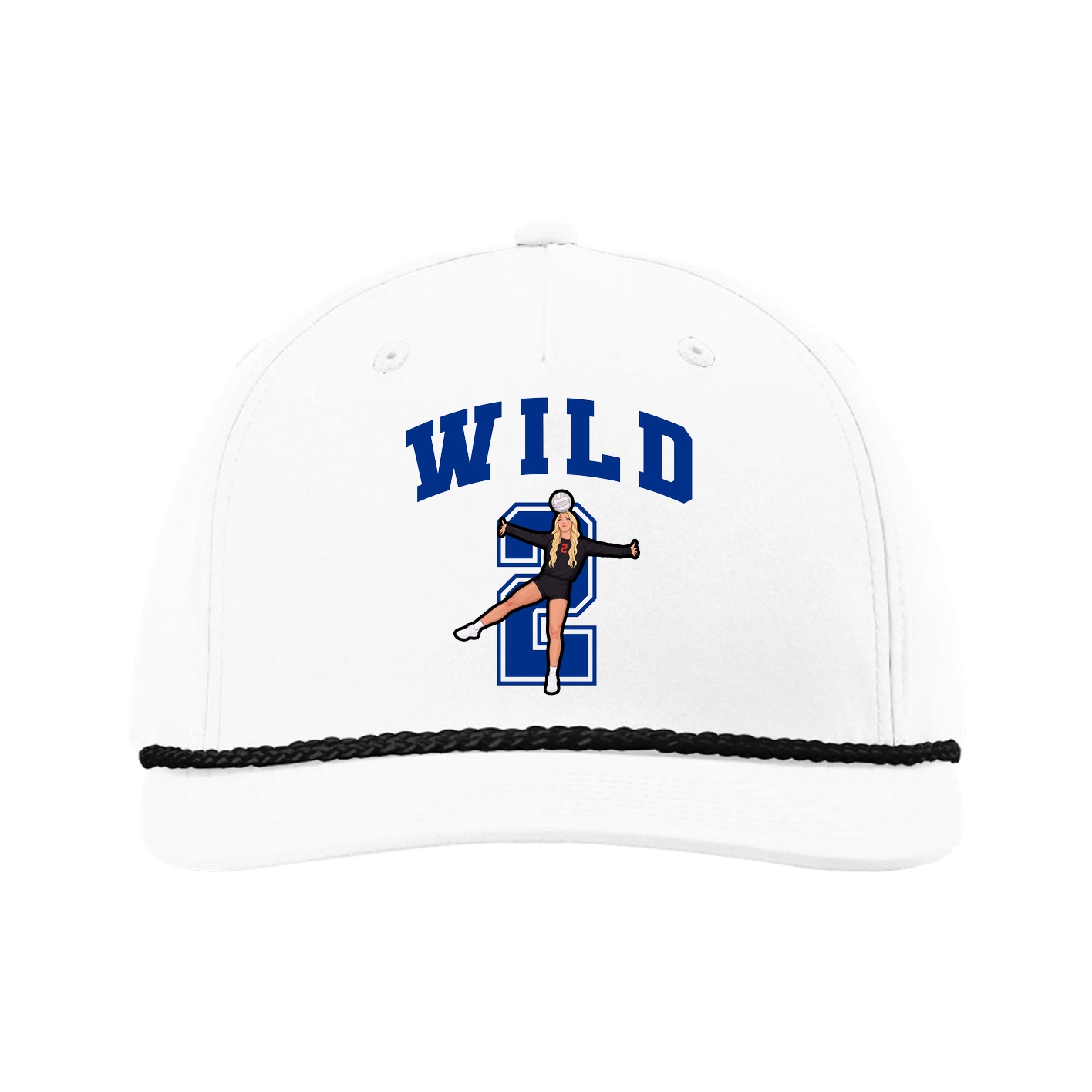 Five-Panel Classic Rope Cap — Number in White
