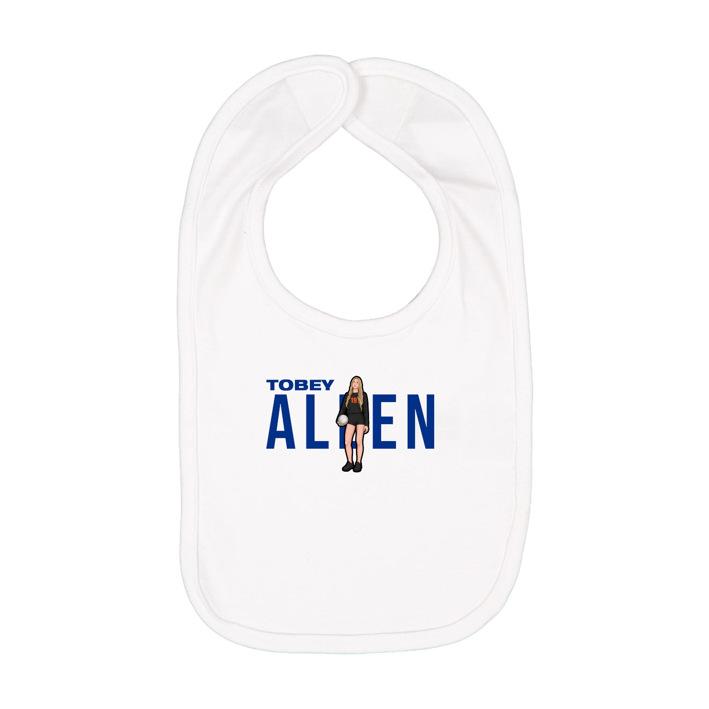 Infant Bib — Player Name in White