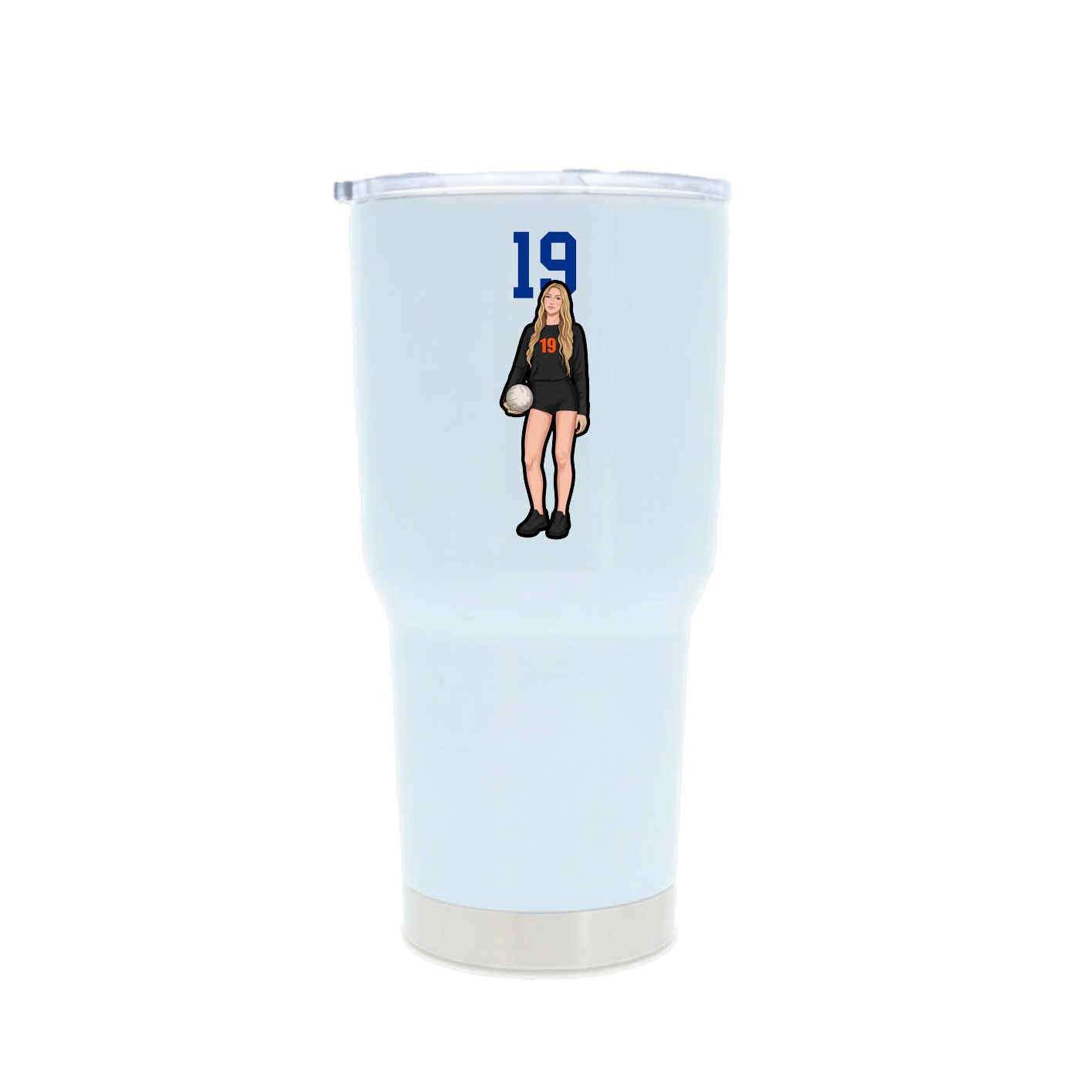 30oz Stainless Steel Tumbler — Number Top in White