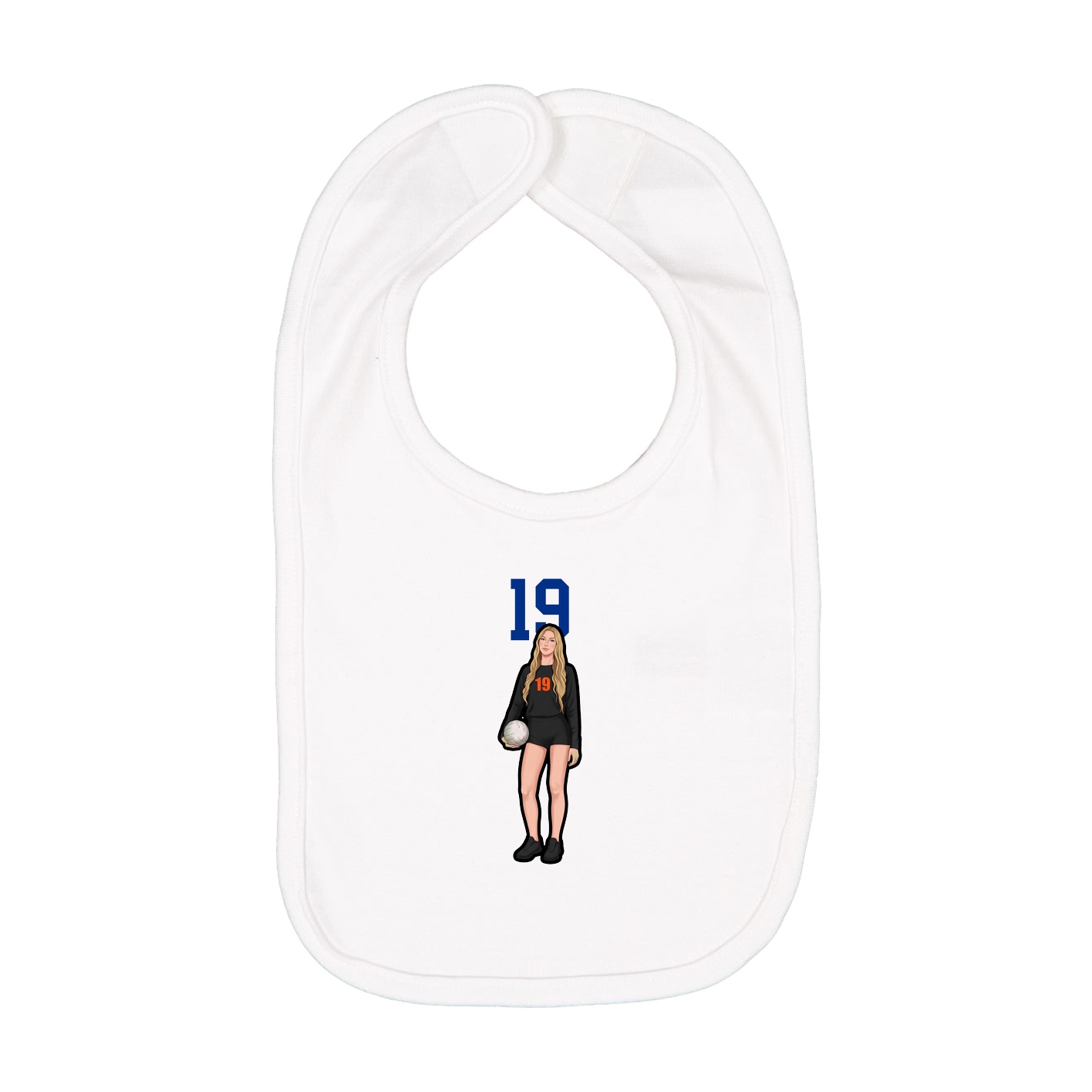 Infant Bib — Number Top in White