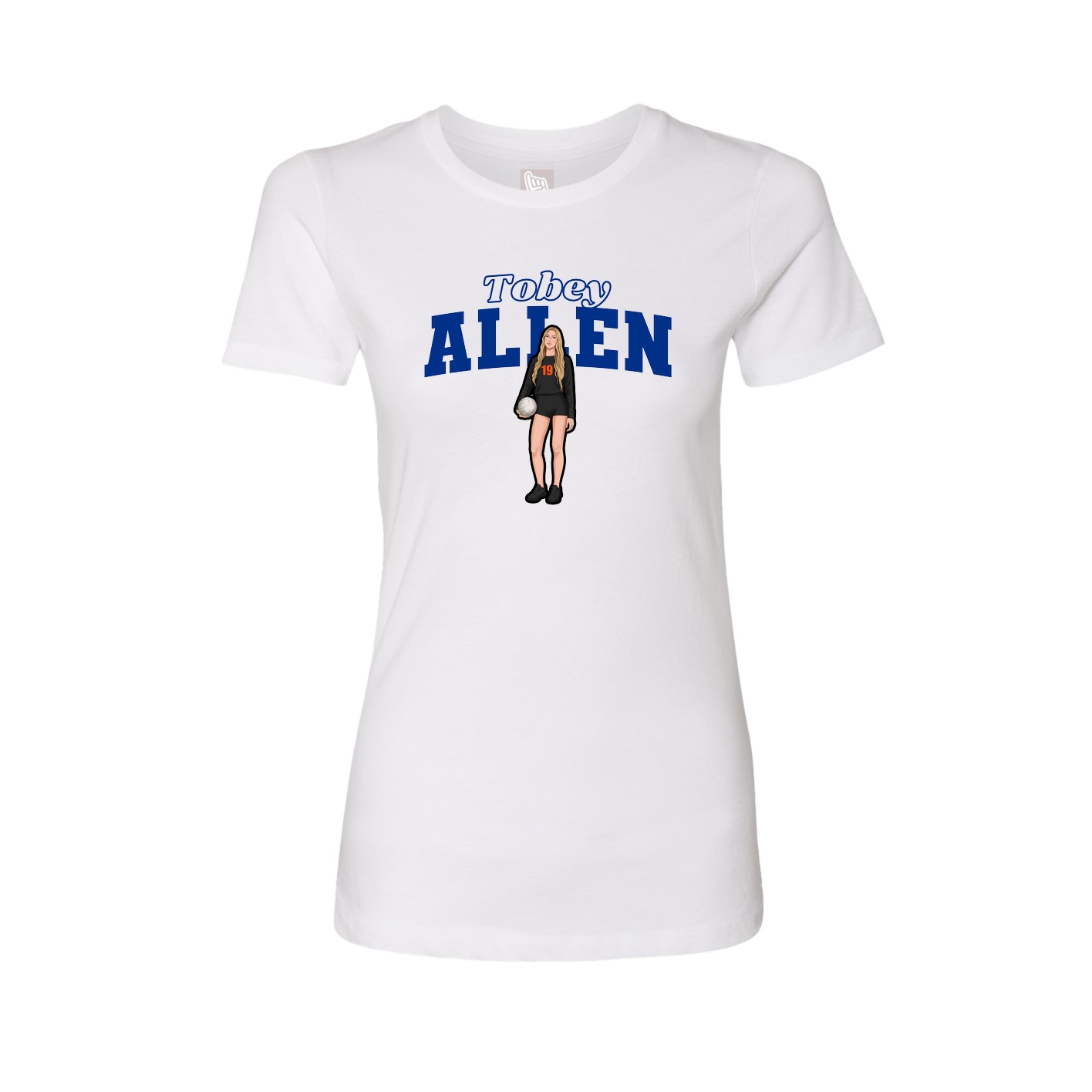 Fitted Women's Tee — Name Arch in White