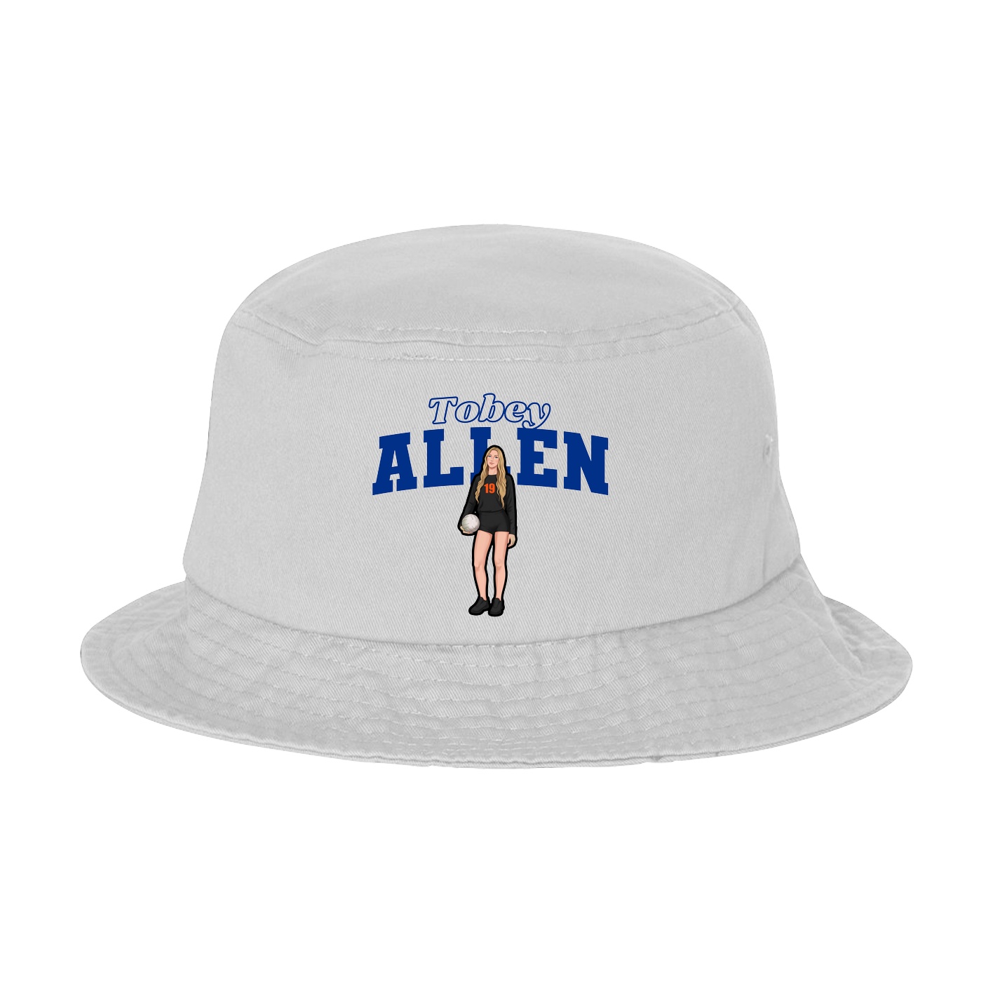 Bucket Cap — Name Arch in White