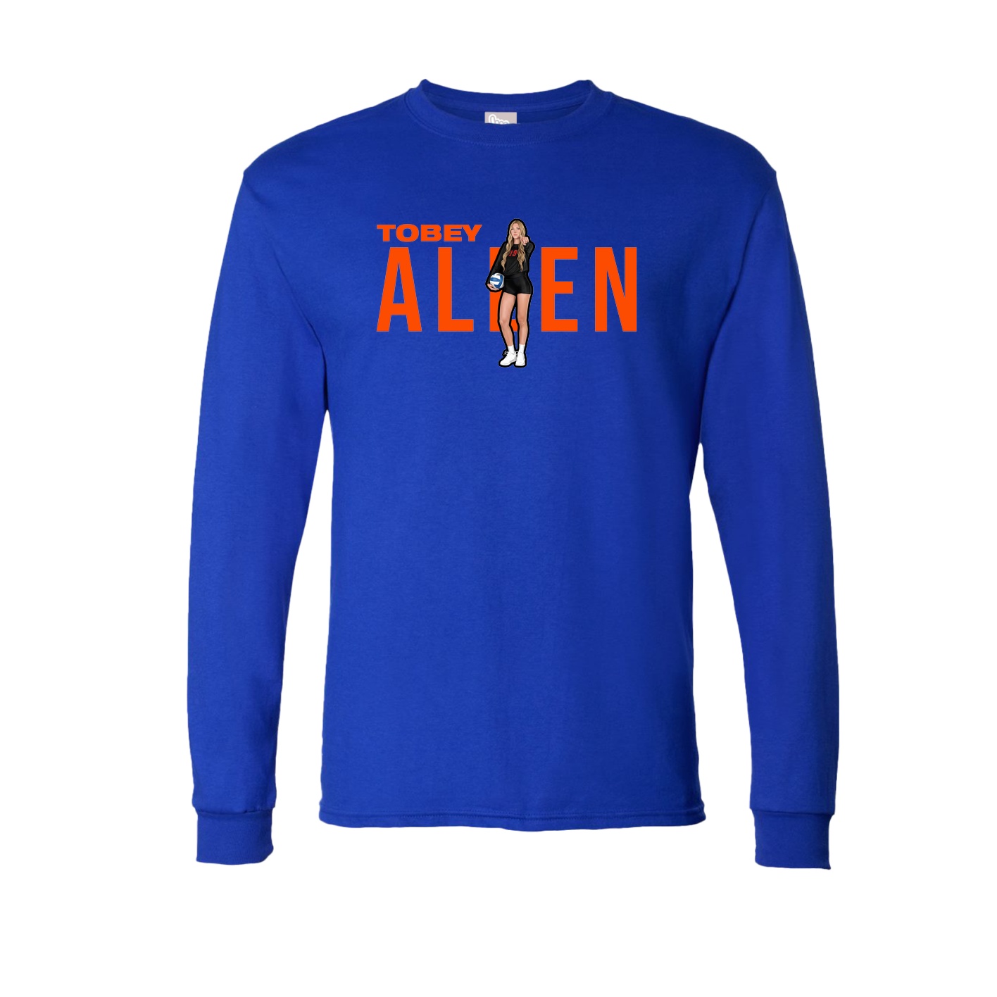 Long Sleeve Tee — Player Name in Royal