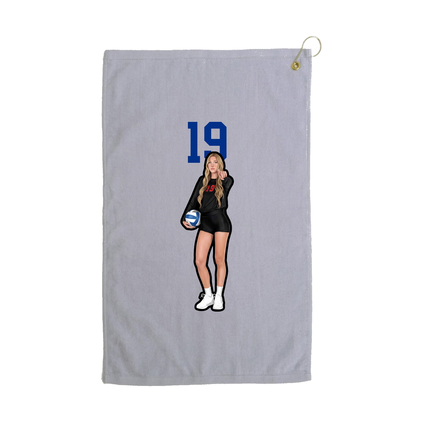 Golf Towel — Number Top in Grey