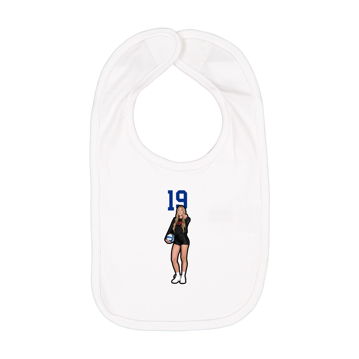 Infant Bib — Number Top in White