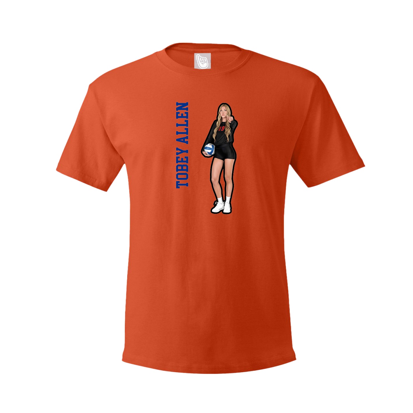 Youth Tee — Name Vertical in Orange