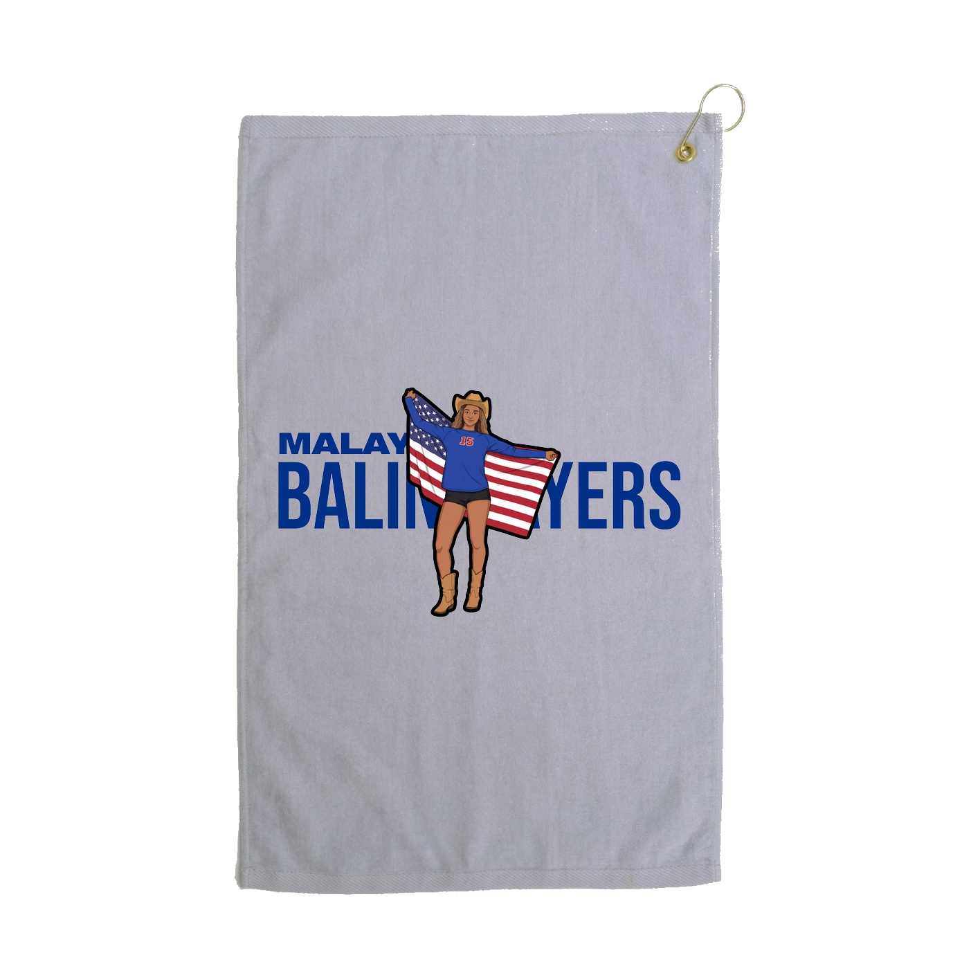 Golf Towel — Player Name in Grey