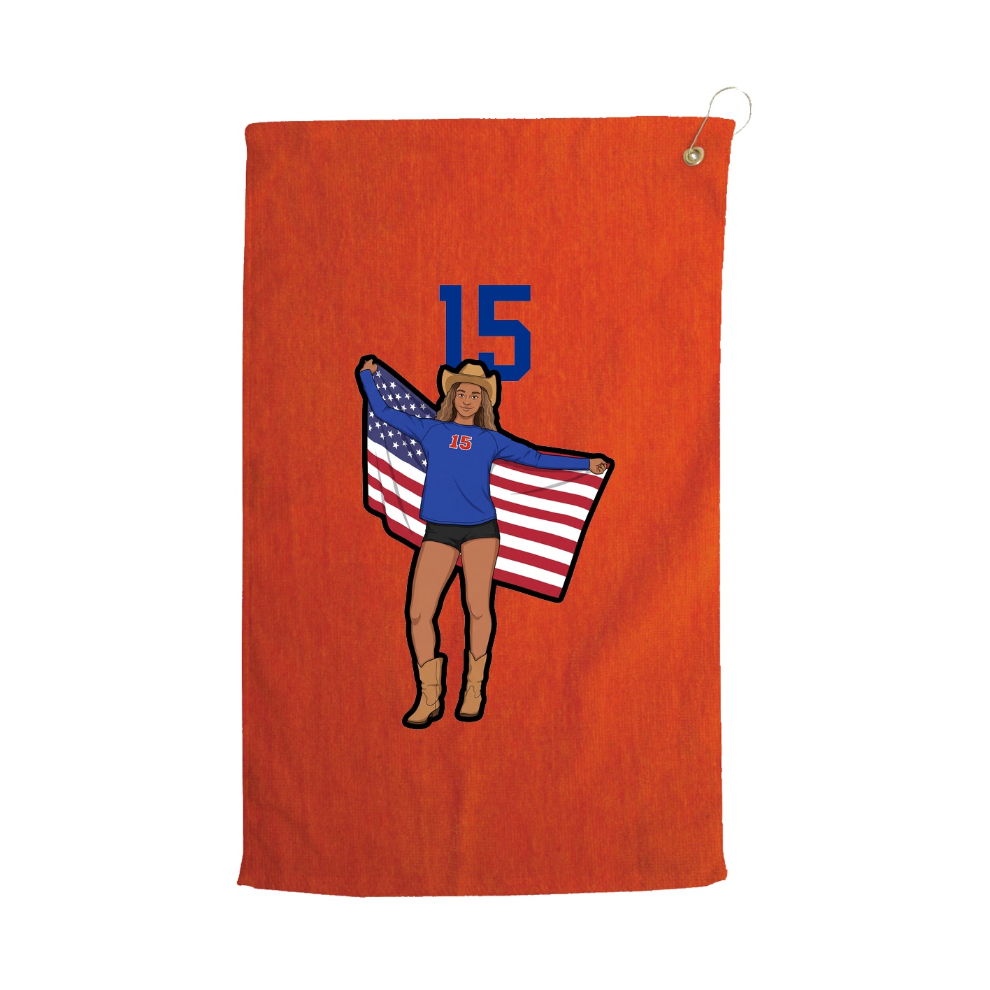 Golf Towel — Number Top in Orange