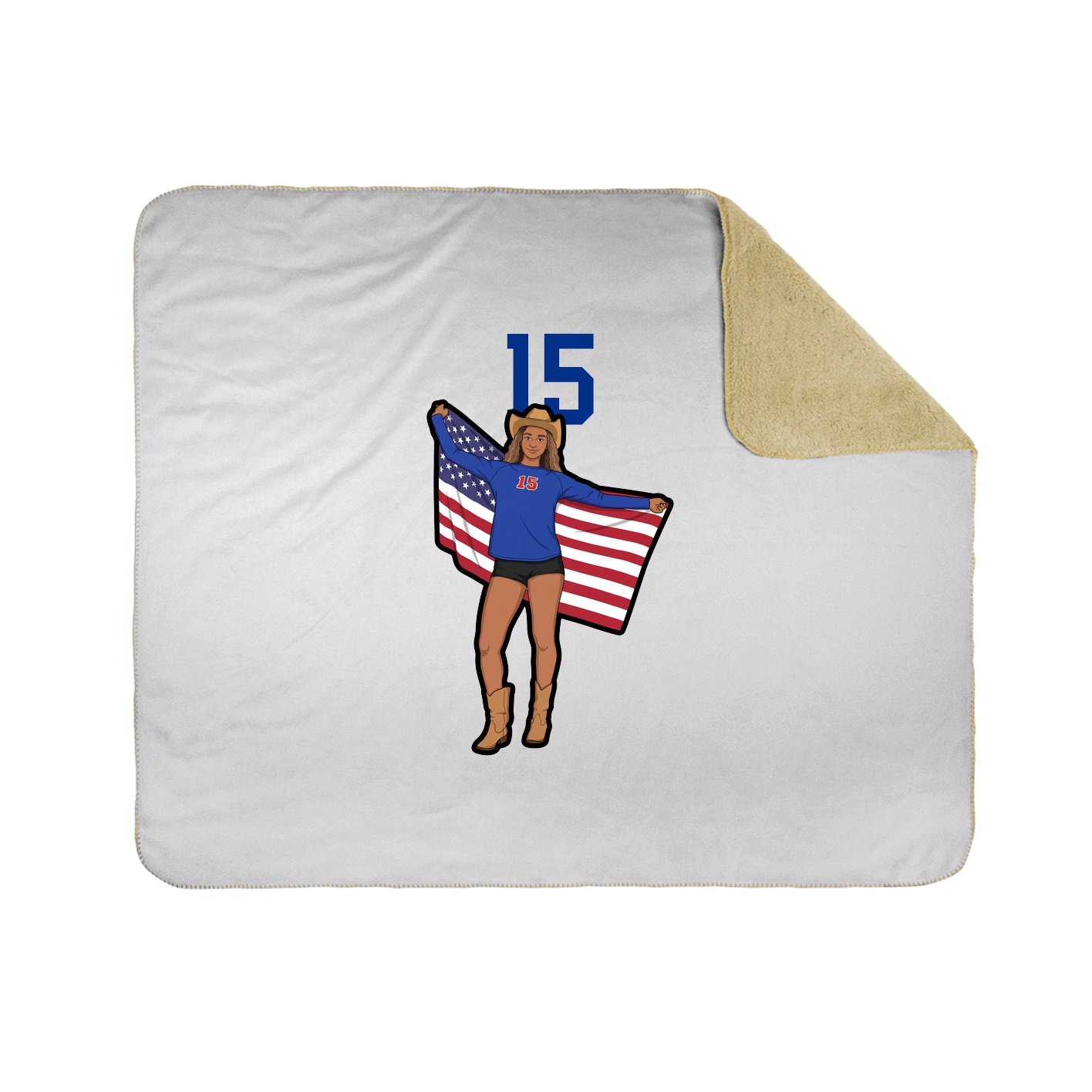 Throw Blanket — Number Top in White