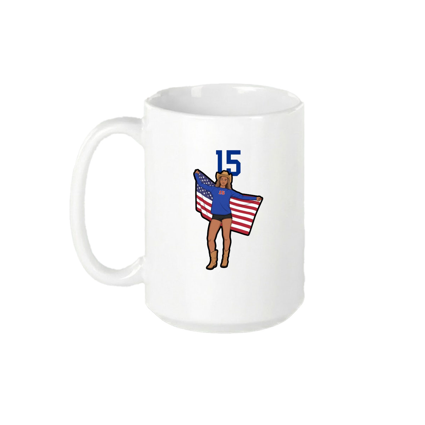 15oz Coffee Mug — Number Top in White