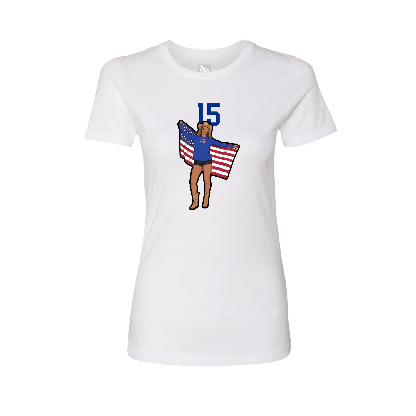 Fitted Women's Tee — Number Top in White