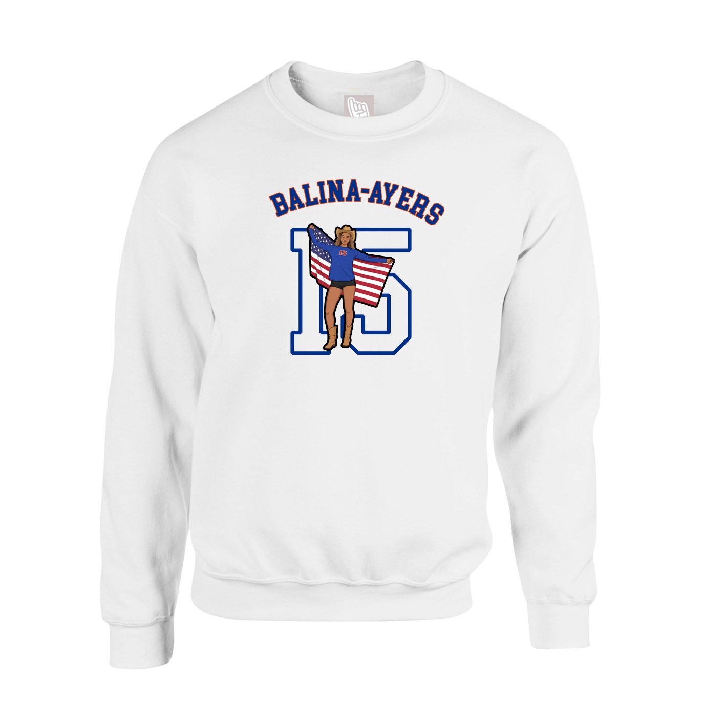 Fleece Crew — Shirsey Arch in White