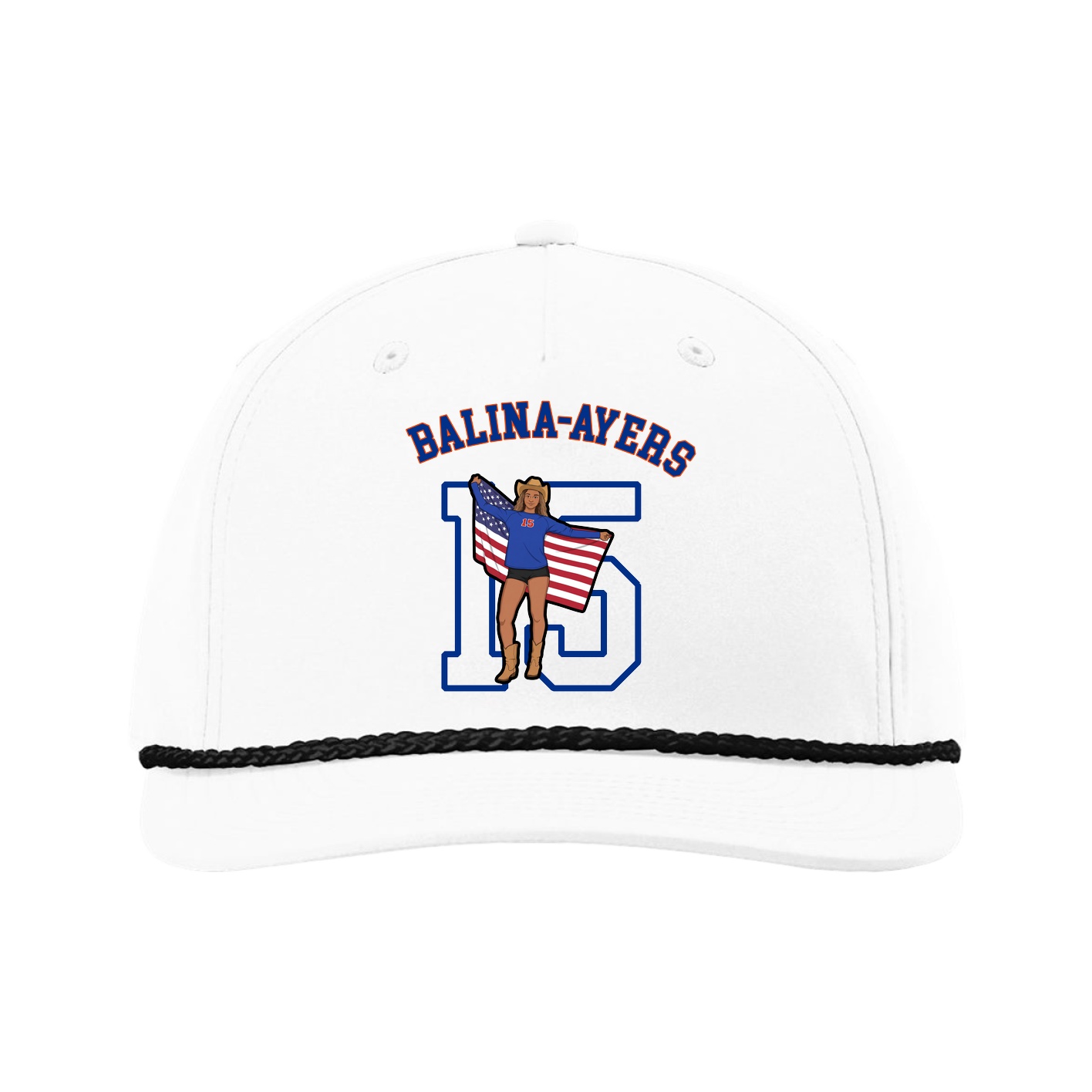 Five-Panel Classic Rope Cap — Shirsey Arch in White