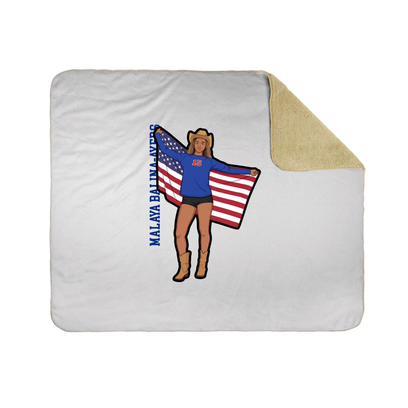 Throw Blanket — Name Vertical in White
