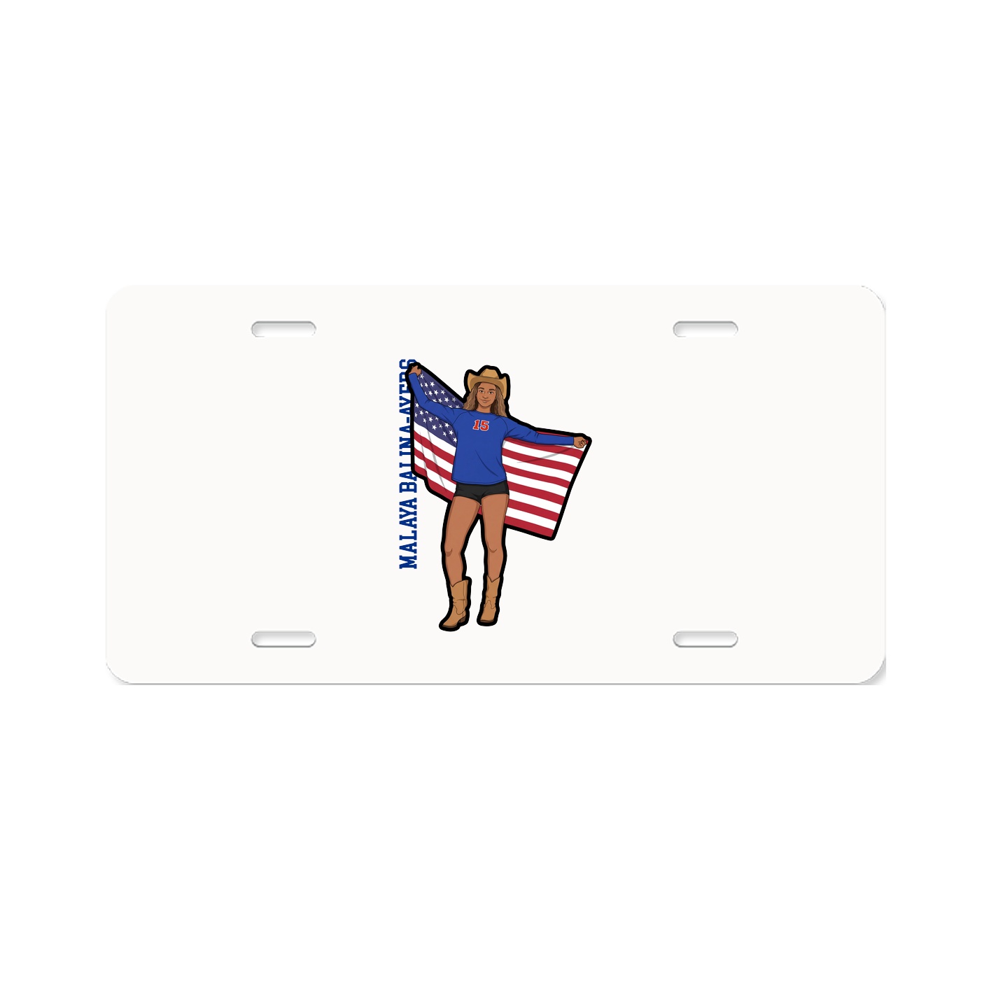 License Plate — Name Vertical in Classic