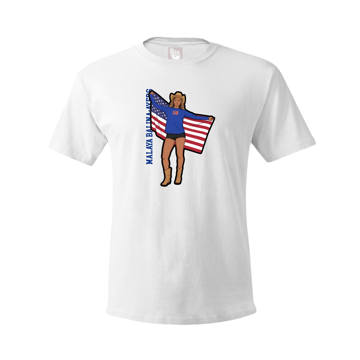 Tee — Name Vertical in White