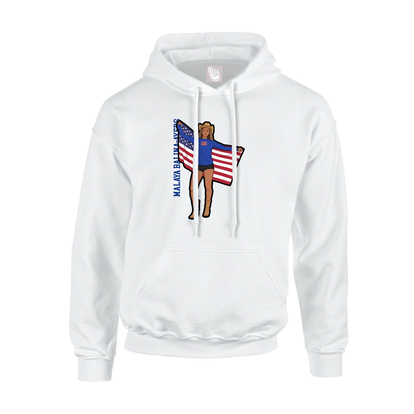 Youth Hoodie — Name Vertical in White
