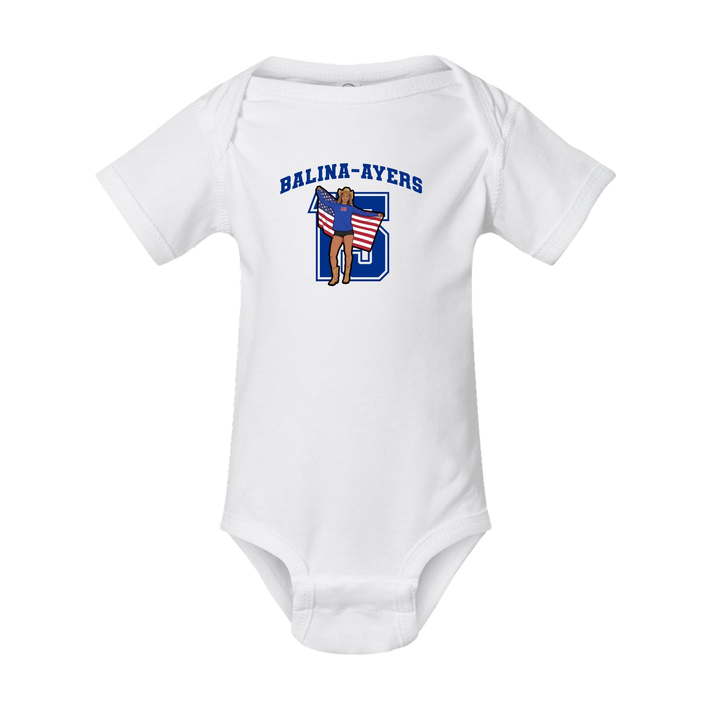 Baby Onesie — Number in White