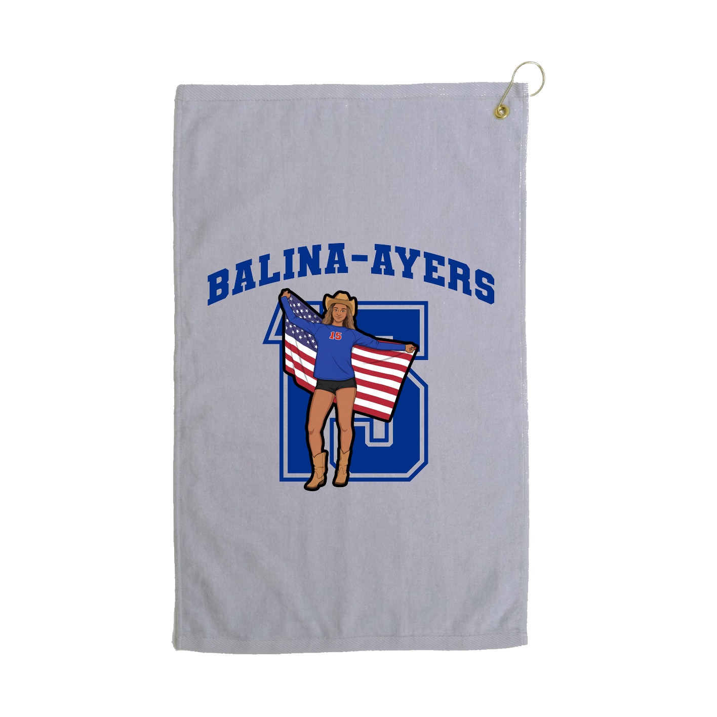 Golf Towel — Number in Grey