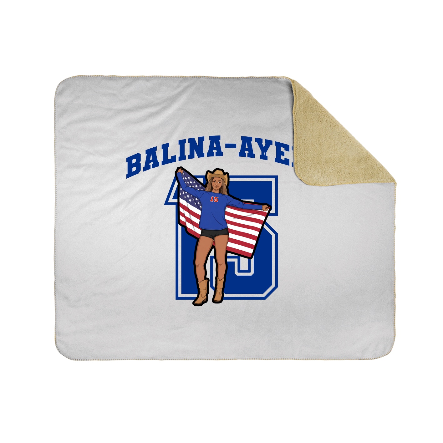 Throw Blanket — Number in White