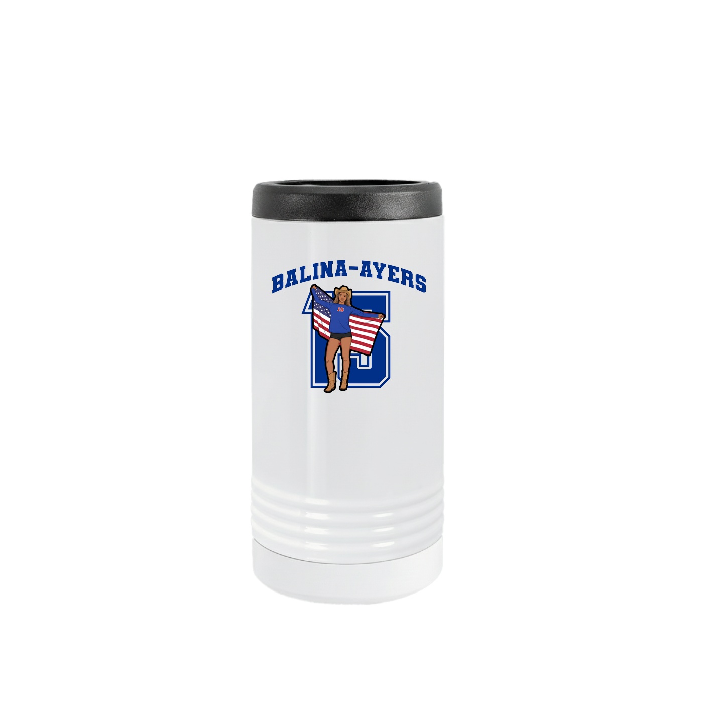 Slim Beverage Holder — Number in White