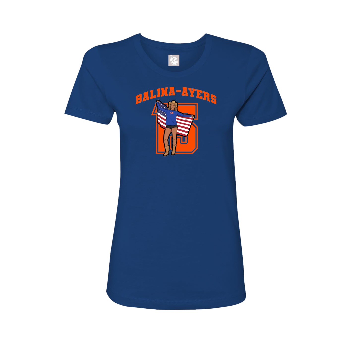 Fitted Women's Tee — Number in Royal