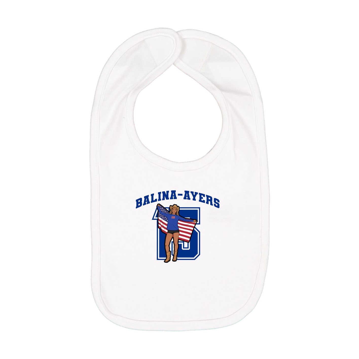 Infant Bib — Number in White