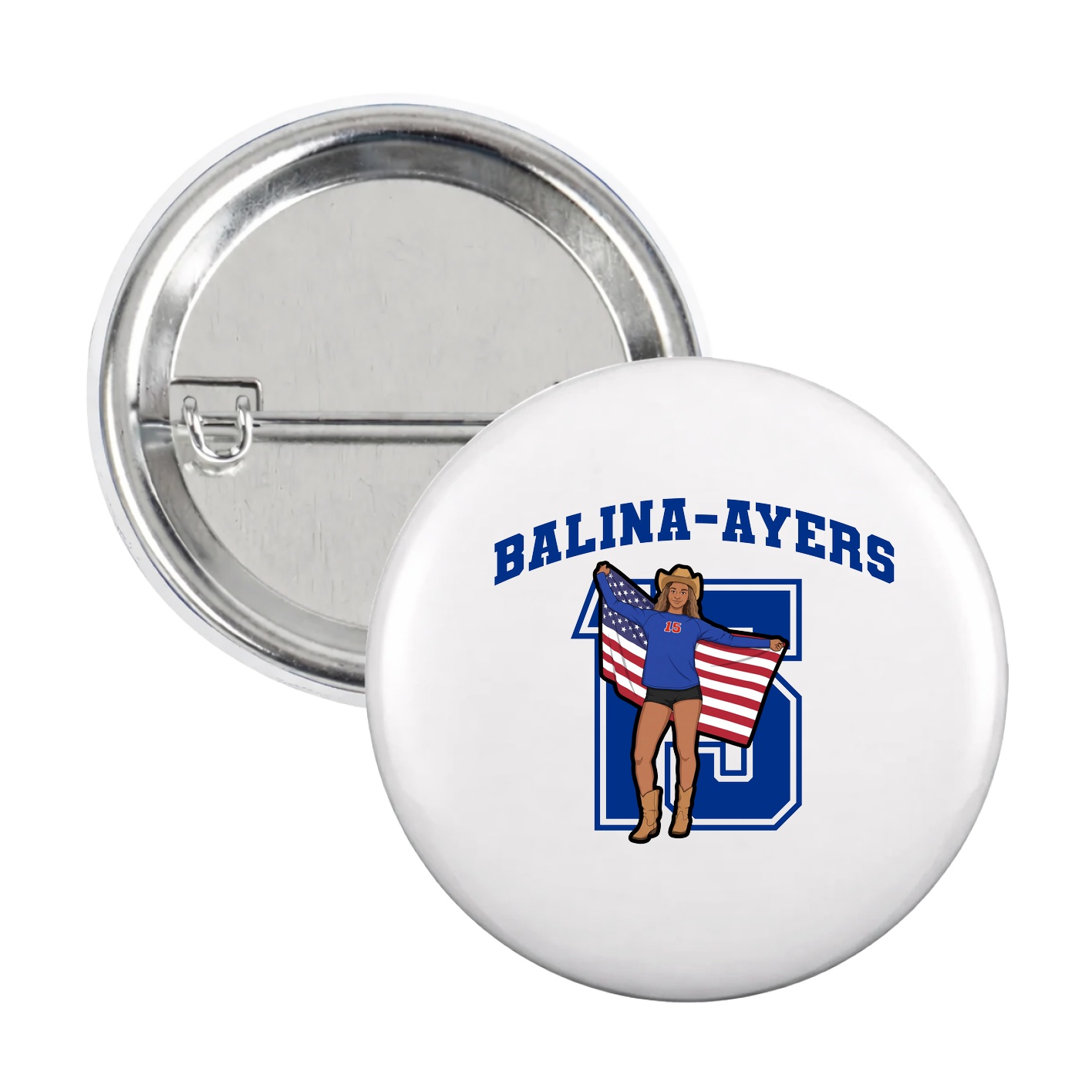 Game Day Button — Number in White