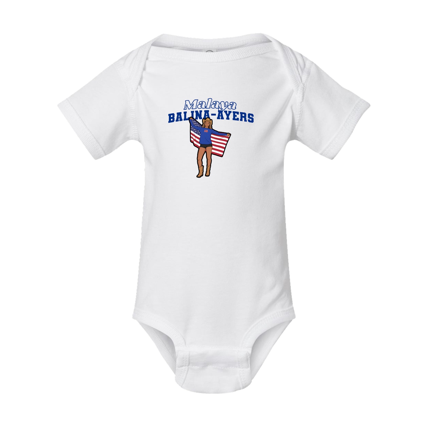 Baby Onesie — Name Arch in White