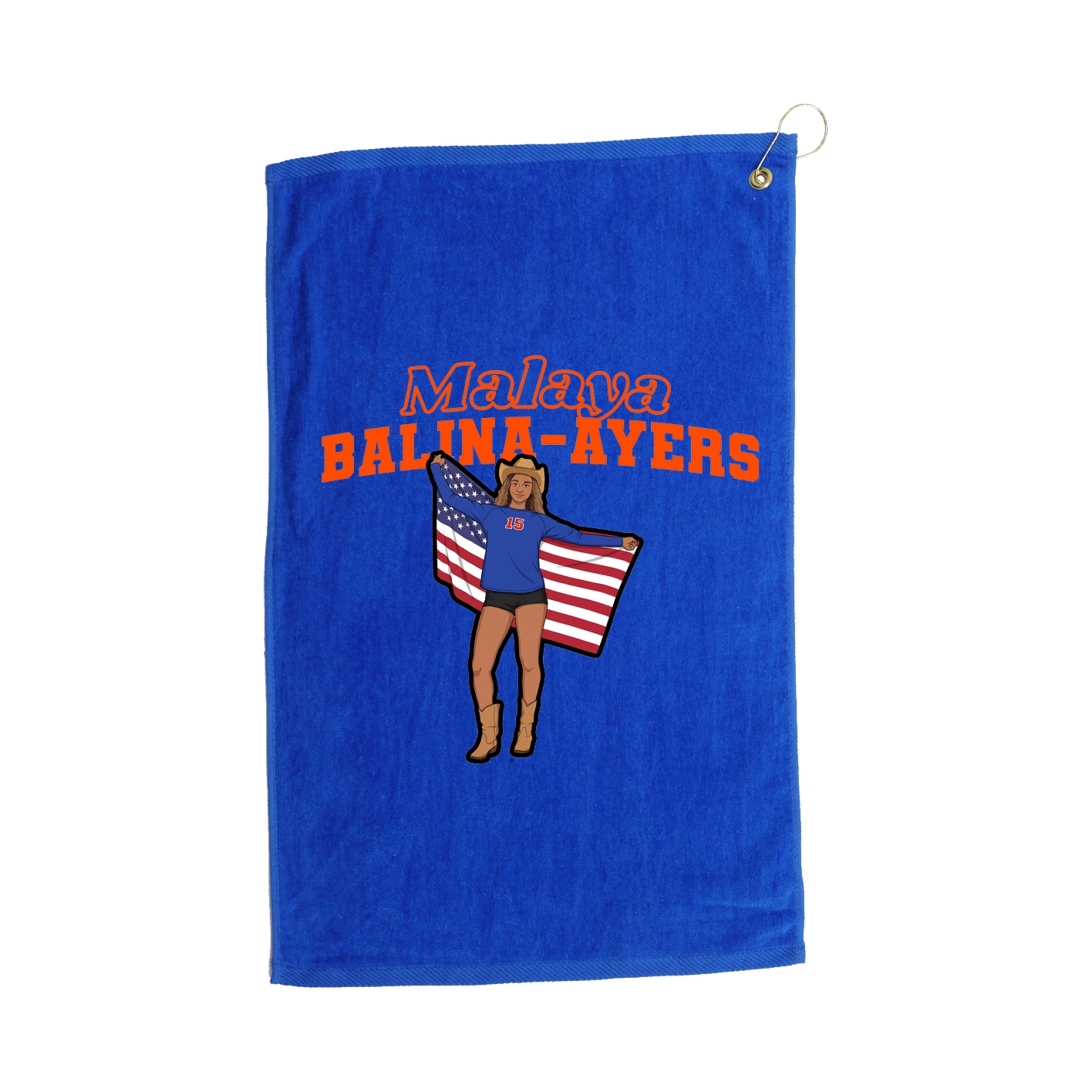 Golf Towel — Name Arch in Royal