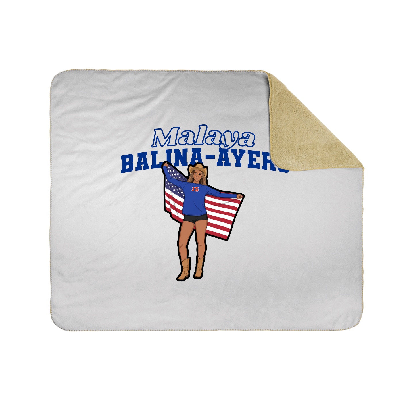 Throw Blanket — Name Arch in White